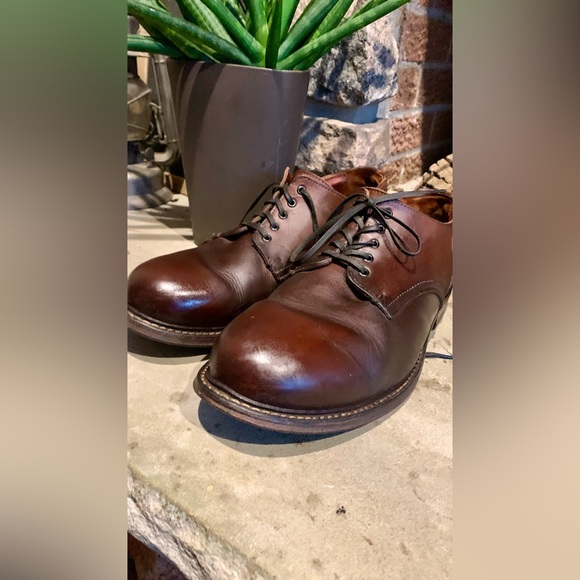 P W Minor Vtg Brown leather Oxfords size 11 1/2 Goodyear Welt Dress Shoes - Picture 9 of 16